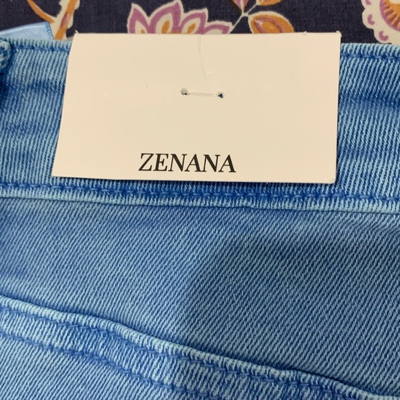 ZENANA Posey High Waist Destroyed Acid Wash Pants in Ocean Blue - Picture 8 of 10